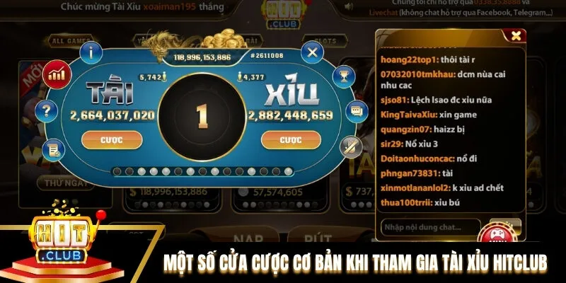 Một số cửa cược cơ bản khi tham gia Tài Xỉu Hitclub Một số cửa cược cơ bản khi tham gia Tài Xỉu Hitclub